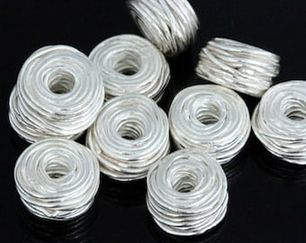 KS-017 thai karen hill tribe silver 2 wire wrap bead