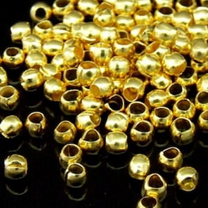 KG-221 Thai Karen hill tribes Silber 50 Gold Vermeil mini schlicht runde Spacer Perle