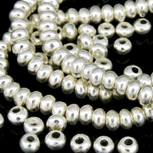 KK-036 thai karen hill tribe silver 20 mini plain spacer bead