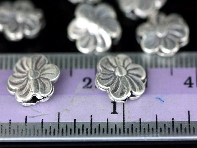 2KH-008 thai karen hill tribe silver 4 flower bead image 5