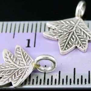 5KH-016 thai karen hill tribe silver 6 small leaf charm image 5