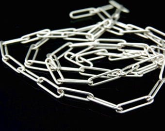 KL-038 Thai karen hill tribe handmade silver white oval link chain 24 inch