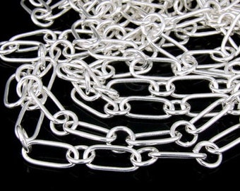 KL-022 thai karen hill tribe handmade silver white plain link chain 24 inches