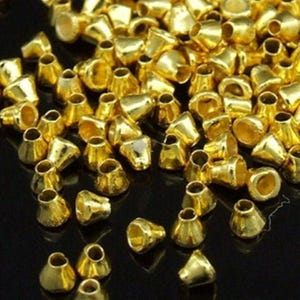 KG-339 thai karen hill tribe silber 50 er gold Vermeil mini Kegel perle