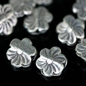 2KH-008 thai karen hill tribe silver 4 flower bead image 1