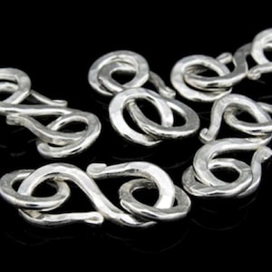 KA-114 Thai karen hill tribe handmade silver 1 hammered flat wire S. clasp