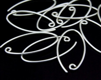 KA-037 Thai karen hill tribe handmade silver white 10 earring wire hook