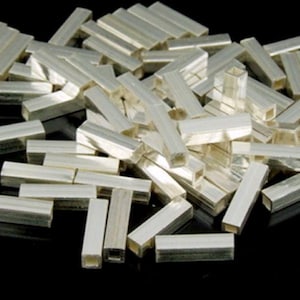 KC-026 Thai karen hill tribe handmade silver 20 mini plain square tube bead