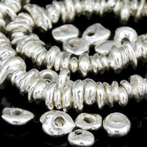 KJ-007 thai karen hill tribe silver 40 mini free form bead