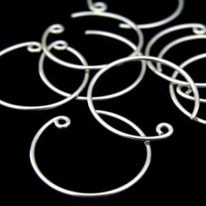KA-021 Thai karen hill tribe handmade silver white 10 earring wire hook