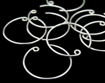 KA-021 Thai karen hill tribe handmade silver white 10 earring wire hook