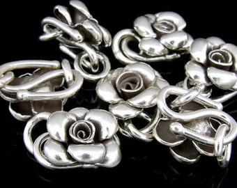 KA-053 thai karen hill tribe silver 1 wild flower S. clasp