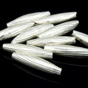 KS-029 Thai Karen hill tribe Silber 2 Bicone Perle