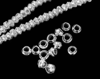 KL-011 Thai karen hill ribe silver 100 mini plain bicone bead
