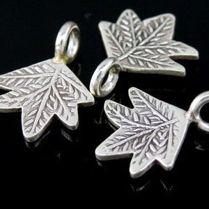 5KH-016 thai karen hill tribe silver 6 small leaf charm image 2