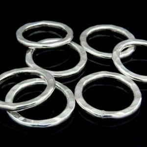 KA-061 Thai karen hill tribe handmade silver white 2 hammered closed jump ring