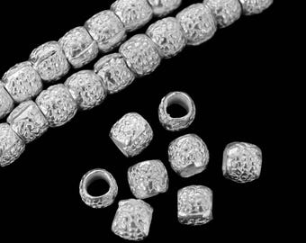 KK-010 Thai karen hill tribe silver 30 stardust texture bead