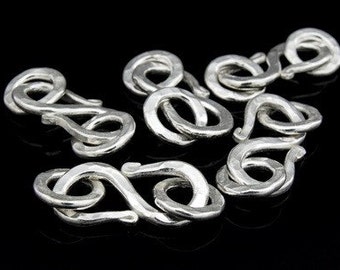 KA-114 thai karen hill tribe handmade silver 1 hammered flat wire S. clasp