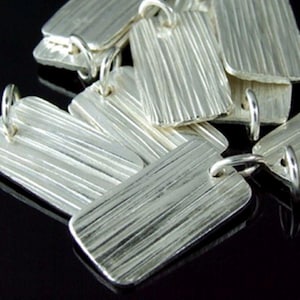 3KH-091 Thai Karen hill tribe silber 1 kratz rechteck form charm