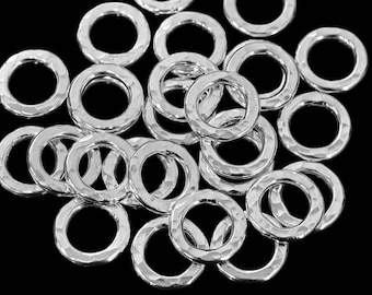 KA-060 Thaïlandaise tribu des collines karen fait main argent blanc 2 cercles fermés martelés