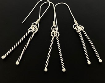 6KH-034 Thai karen hill tribes handmade silver pair earring