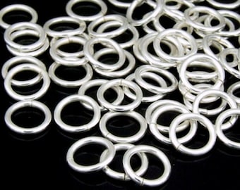 KA-072 Karen Hill Tribe Silver Jump Rings: Handmade Jewelry Findings (Set of 20)