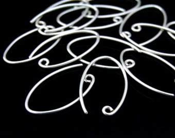 KA-034 Thai karen hill tribe handmade silver white 10 earring wire hook
