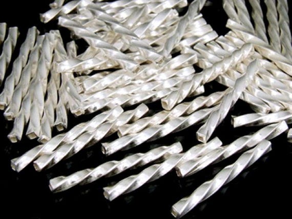 KC-033 Thai Karen Hill Tribe Handmade Silver 10 Twist Bar