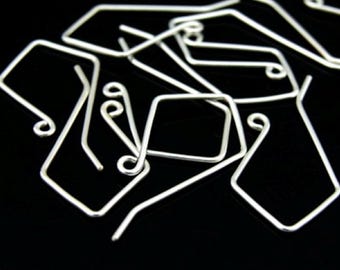 KA-069 Thai karen hill tribe handmade silver white 10 earring wire hook