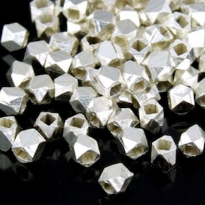 KL-016 Thai Karen hill tribe silber 50 kleine facettierte perle