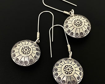 6KH-001 Thai karen hill tribes handmade silver pair earring