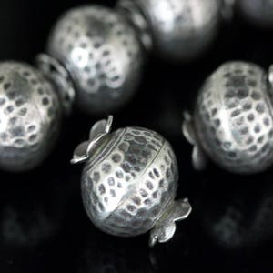 KO-006 thai karen hill tribe silver 1 fancy round bead