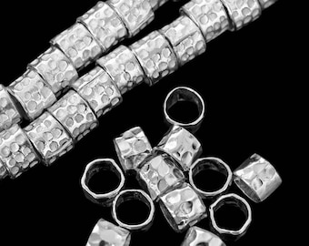 KI-056 Thai karen hill tribe silver 10 stardust texture bead