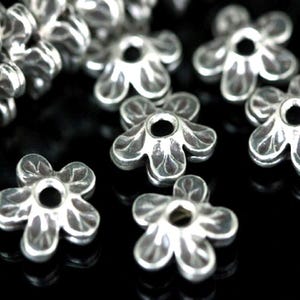 2KH-004 Thai karen hill tribe silver 4 flower bead