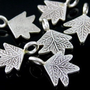 5KH-016 thai karen hill tribe silver 6 small leaf charm image 1