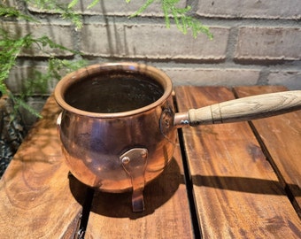 Small Vintage Copper Pot, Rustic Kitchen, Rustic Pot, Cottagecore