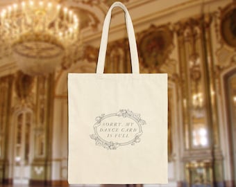 Bridgerton Tote Bag, Dance Card Bag, Bridgerton Gift, Bridgerton, Gifts for Her, Gift under 20, Gifts for Girlfriend, Bridgerton Merch, Tote