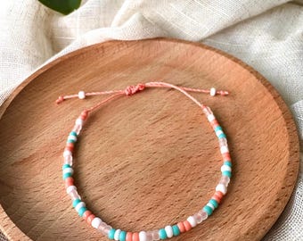 Miyuki Seed Bead Bracelet: Adjustable Boho Surf Jewelry