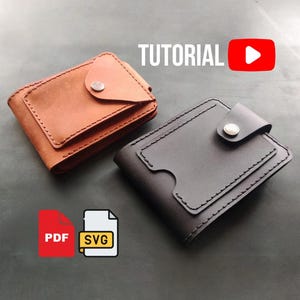 レザーメンズウォレットのPDF型紙、SVGファイル | A4サイズ+レターサイズ（米国） | ビデオリンク付きレザーウォレットテンプレート