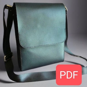Leder-Umhängetasche PDF-Muster | Umhängetasche für Damen und Herren | A4 + LetterUS | Umhängetasche | Taschenmuster im PDF-Format | Mit Video-Anleitung