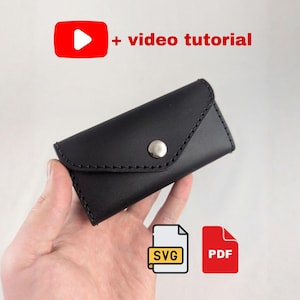 Leather key holder, key case PDF pattern Digital | A4 + Letter (US) | Leather key holder template with video link