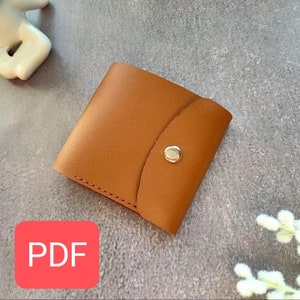 Cartera de mujer de piel patrón PDF | A4 + Carta (EE. UU.) | Plantilla de billetera de cuero plegable con enlace de video