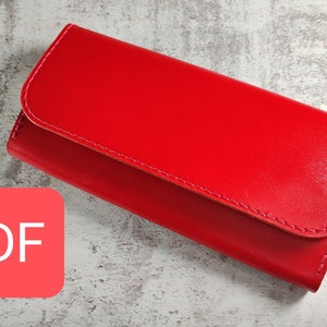 Cartera de mujer de piel con imanes patrón PDF | Tamaño A4 +Carta (EE.UU.) | Plantilla de billetera de cuero con enlace de video