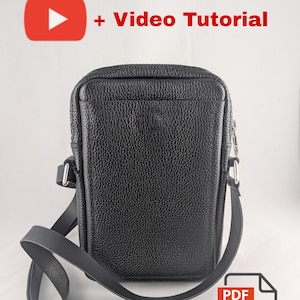 Patron PDF de sac à bandoulière en cuir | Sac messager pour homme | Sac messager pour femme | A4 + Lettre US | Modèle de sac à bandoulière en cuir avec lien vidéo