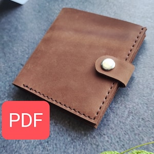 Patrón Cartera de Piel, Patrón PDF | Tamaño A4+Carta (EE. UU.) |digital, billetera marrón, plantilla de billetera para hombre con enlace de video