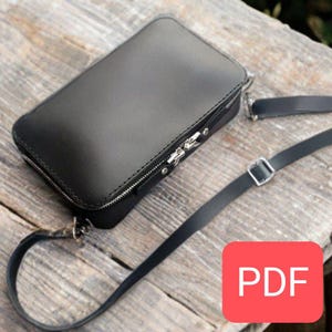 Leder-Reißverschluss-Clutch, Umhängetasche, Gürteltasche PDF-Muster | Taschenvorlage | A4 + Letter (US) | DIY-Ledermuster | Handytasche