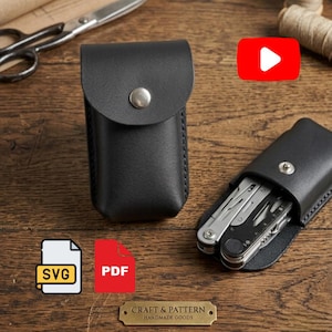 Multitool Sheath Leather Pattern PDF, EDC Belt Pouch svg, Leather Case for Leatherman Wave Charge, DIY Tool Holster Pattern,Digital Download