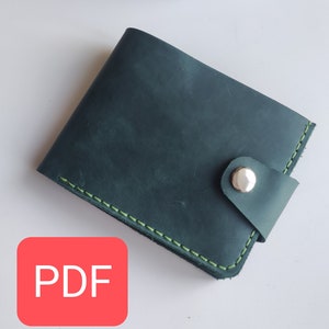 Cartera de piel patrón PDF | Tamaño A4 | Plantilla de billetera de cuero con enlace de video Cartera de cuero con bolsillo para monedas