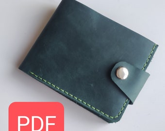 Leather wallet PDF pattern | A4 size | Leather wallet template with video link Leather wallet with coin pocket