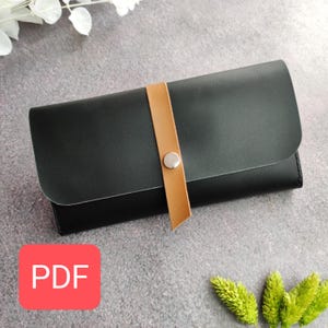 Cartera grande de mujer de piel, patrón PDF | Cartera triple | A4 + Carta (EE. UU. | bolso de mano grande de piel para mujer con enlace al vídeo